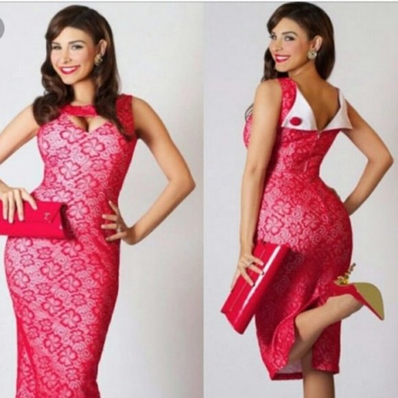 Tatyana Dresses & Skirts - 🌎 Tatyana || Megan Pencil Dress - Red Lace